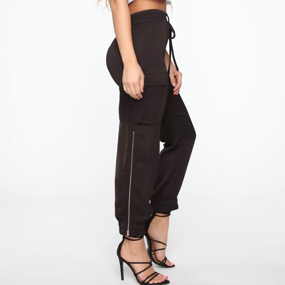 Black cargo joggers